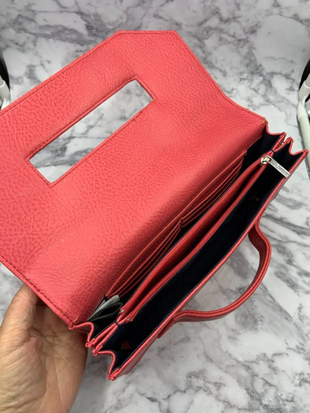 MATT & NAT Vegan ABIKO Clutch - Coral Pink, like new no tags